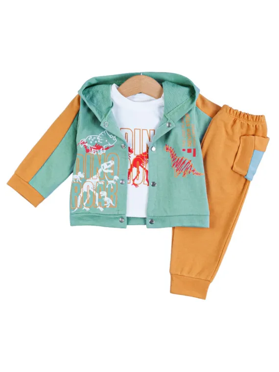 Baby boy set, 3 pieces, with hoodie