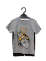 Compleu de vara baieti, Skateboard, bumbac fin, gri