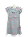 Rochie vara fete, guler si volanase, imprimeu stelute, gri