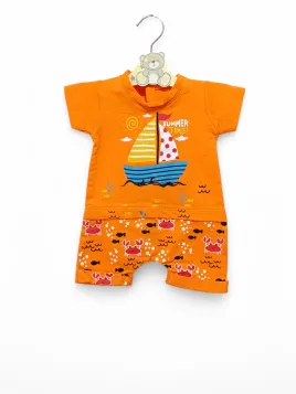 Baby summer overalls, cotton, Veliera, orange