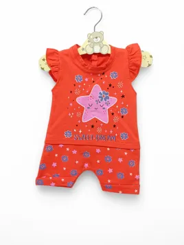 Summer jumpsuit for baby girls, made of cotton, Star model
