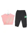 Girls' summer outfit, Crop Top, cotton, pink color