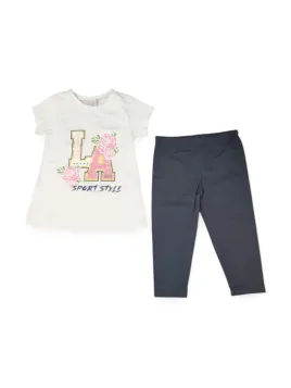Girls' summer outfit, cotton, Los Angeles, white