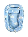 Baby Nest with pillow, cotton cover, hypoallergenic filling, blue