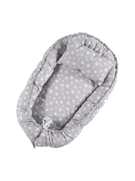 Baby Nest with cushion, cotton cover, hypoallergenic filling, gray