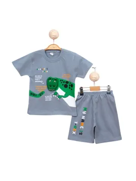 Boys' summer outfit DINO MASCOT, gray