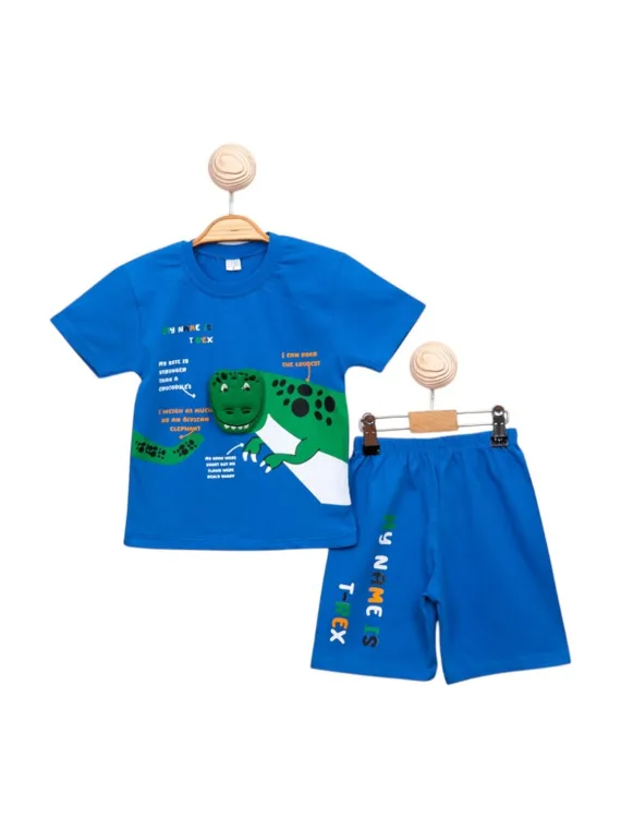 Boys' summer outfit DINO MASCOT, blue