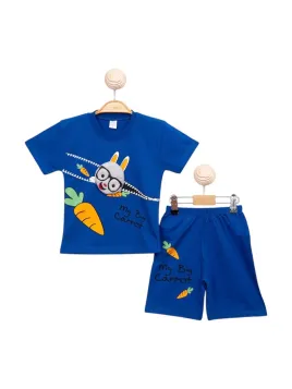 Boys' summer outfit RABBIT MASCOT, blue