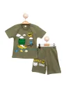 Boys' summer outfit FROG MASCOT, khaki - MiniStyle