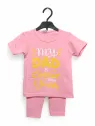 Girls' summer outfit, MY DAD IS COOLER print, pink - MiniStyle