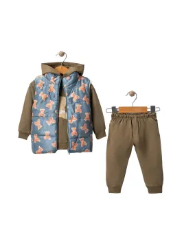 Baby boy's set - 3 pieces, brown