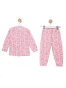 Girls' pajamas, button-up blouse, bunny print, pink