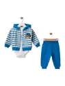 3-piece baby set, hoodie, URS print, blue