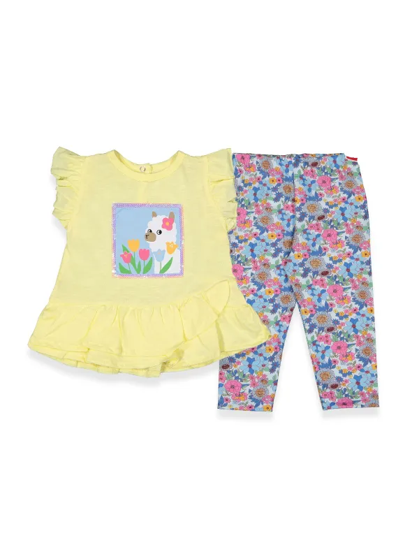 Summer outfit for baby girls, LAMA picture, yellow