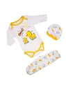 3-piece baby set, cotton, Hello Duck, white/yellow