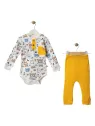Compleu bebelusi, body si pantaloni lungi, Ursuleti, unisex