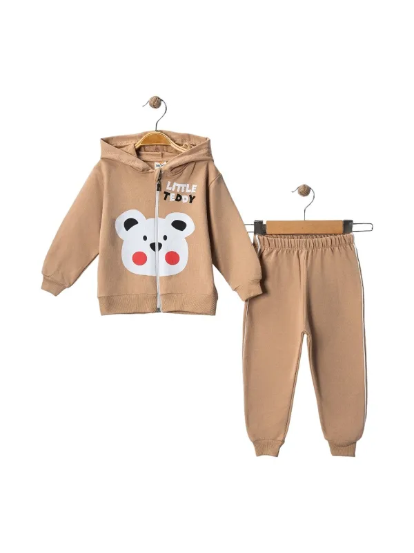 Trening bebelusi, hanorac cu fermoar si gluga, Little Teddy