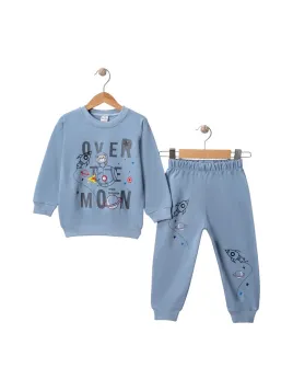 Boys' tracksuit, cotton, OVER THE MOON, blue color