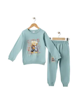 Trening baieti, ursulet KEEP IT COOL, bumbac, verde