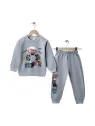 Boys' cotton tracksuit, Monster Truck, gray