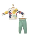 Baby boy's cotton tracksuit, Waves model, green
