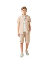 Set 3 piese baieti vara – camasa, tricou si pantaloni bej