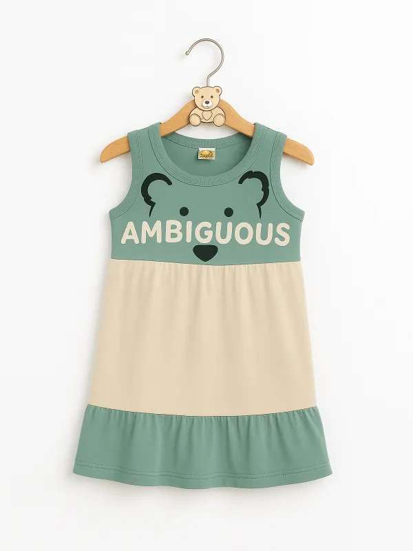 rochie-fete-bumbac-ambiguous-ministyle-verde-bej-4232