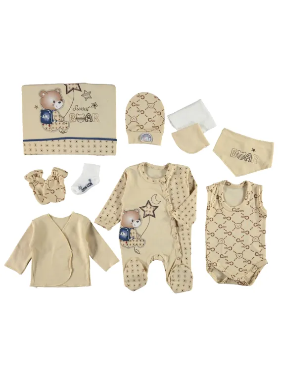 Trusou botez bebelusi unisex 10 piese bumbac