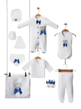 Newborn set for baby boy 0-3 months, Baptism kit, 10 pieces