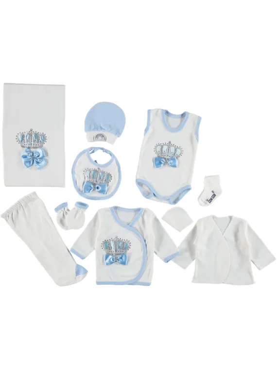 Set nou-nascut baietel - trusou Botez,10 piese, ministyle