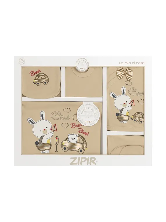 Unisex baby gift set, 10 pieces, beige