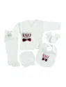 Set bebelus fetita 5 piese, alb, coroana si fundita visinie ministyle