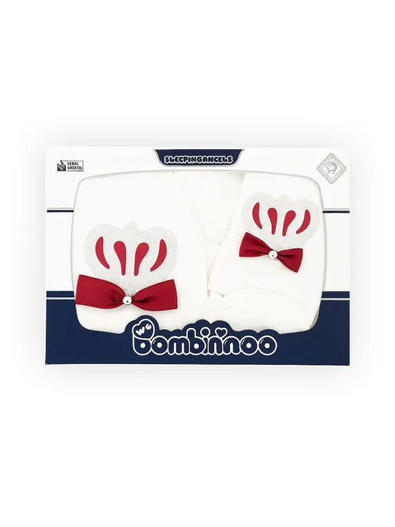 ministyle Set bebelus fetita 5 piese, alb, coroana si fundita visinie