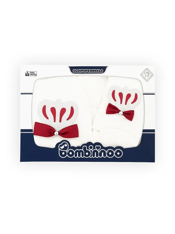 ministyle Set bebelus fetita 5 piese, alb, coroana si fundita visinie