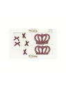 Baby girl set, white, 5 pieces, crown and navy bows