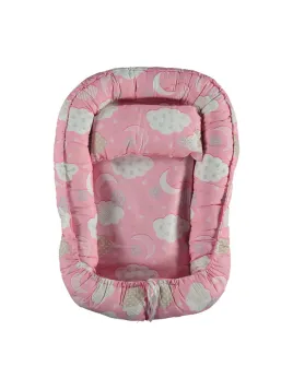 Baby Nest roz, model nori si luna, 70x48 cm - ministyle