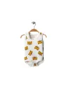 White tank top bodysuit with orange tiger for babies
