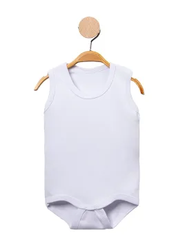 Body maiou bebe alb basic din bumbac moale