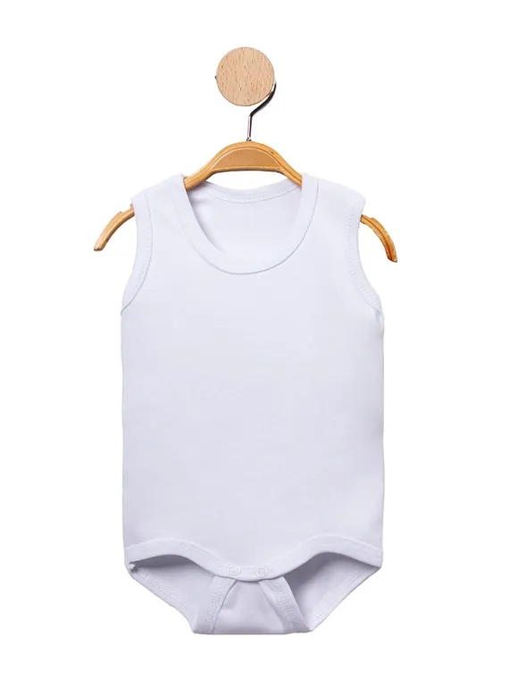 Plain white cotton bodysuit for babies