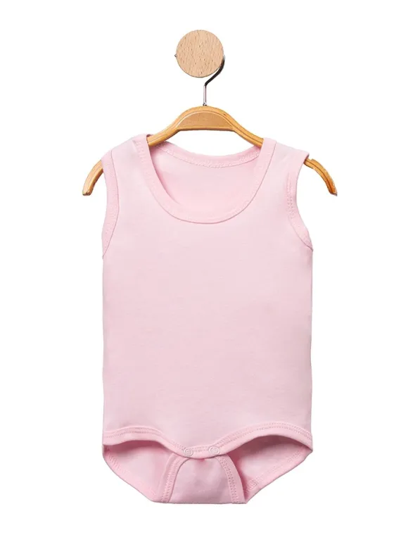 Body maiou bebe roz basic din bumbac moale