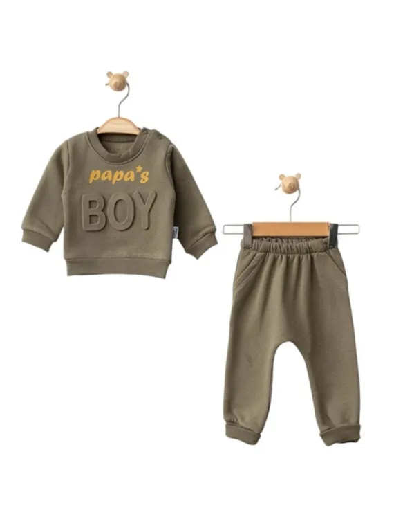 Trening vatuit baietei Papa's Boy cu aplicatie 3D, verde