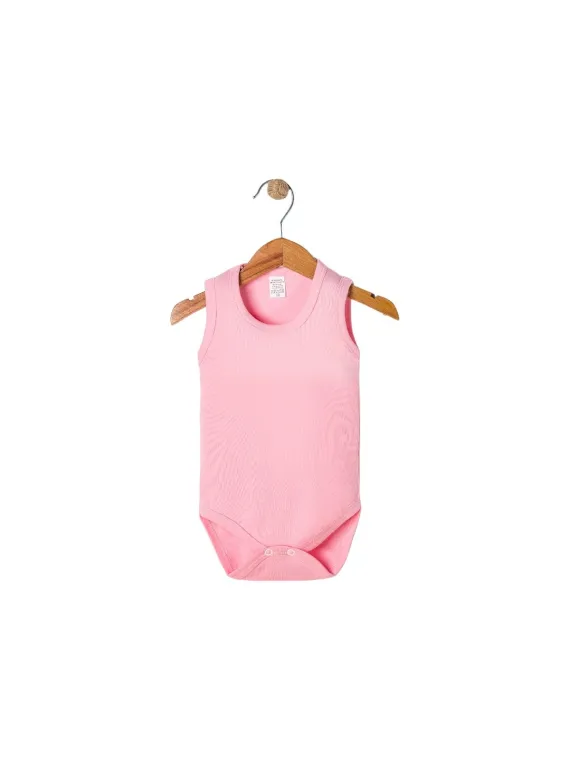 Body maiou bebe fetite roz basic din bumbac moale