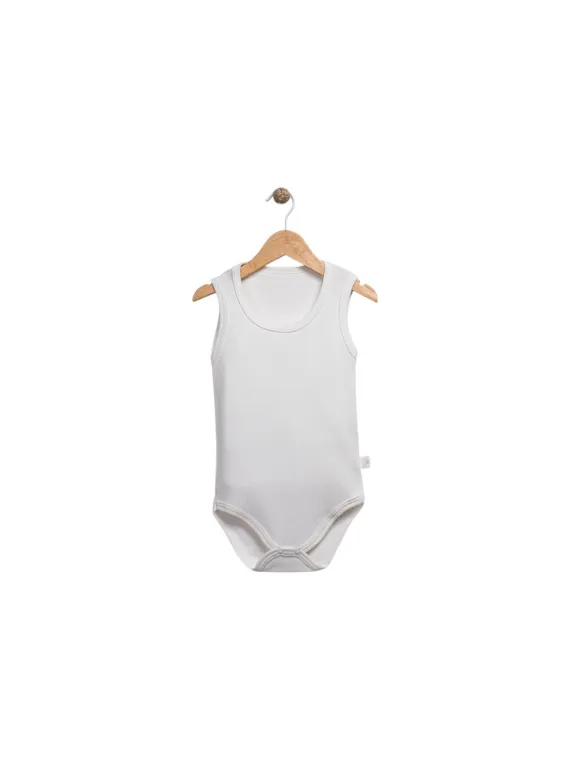 Body maiou bebe alb basic din bumbac fin