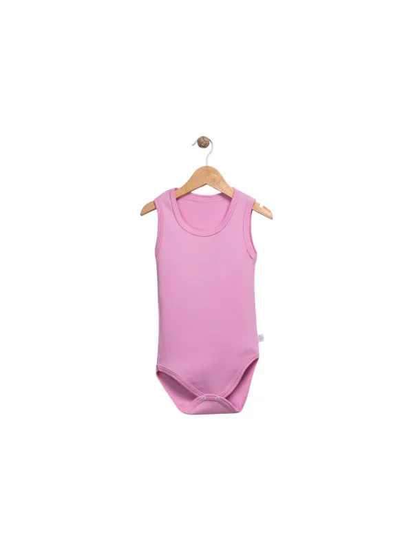 Body maiou bebe roz basic din bumbac fin