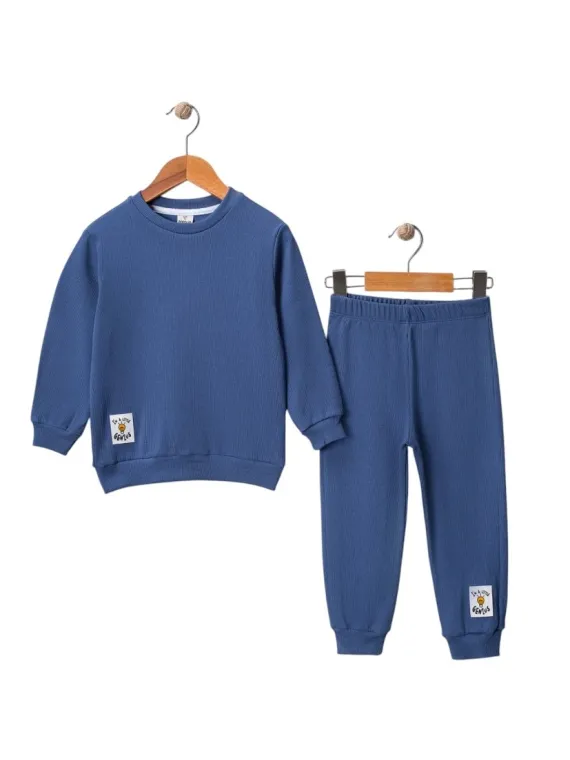 Trening copii oversize albastru model BASIC 3-6 ani