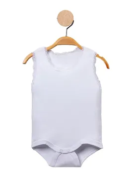 Body maiou alb fetita ministyle