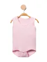 Basic pink cotton bodysuit for babies