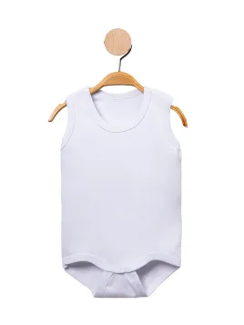 Plain white cotton bodysuit for babies