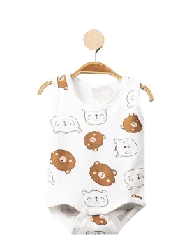 White bodysuit with teddy bears for babies