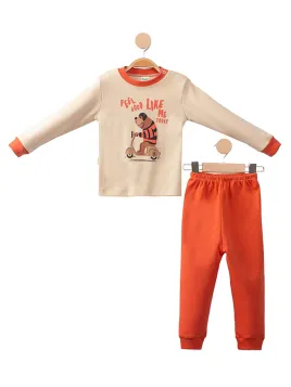 Feel Good orange cotton children's tracksuit 2-4 years